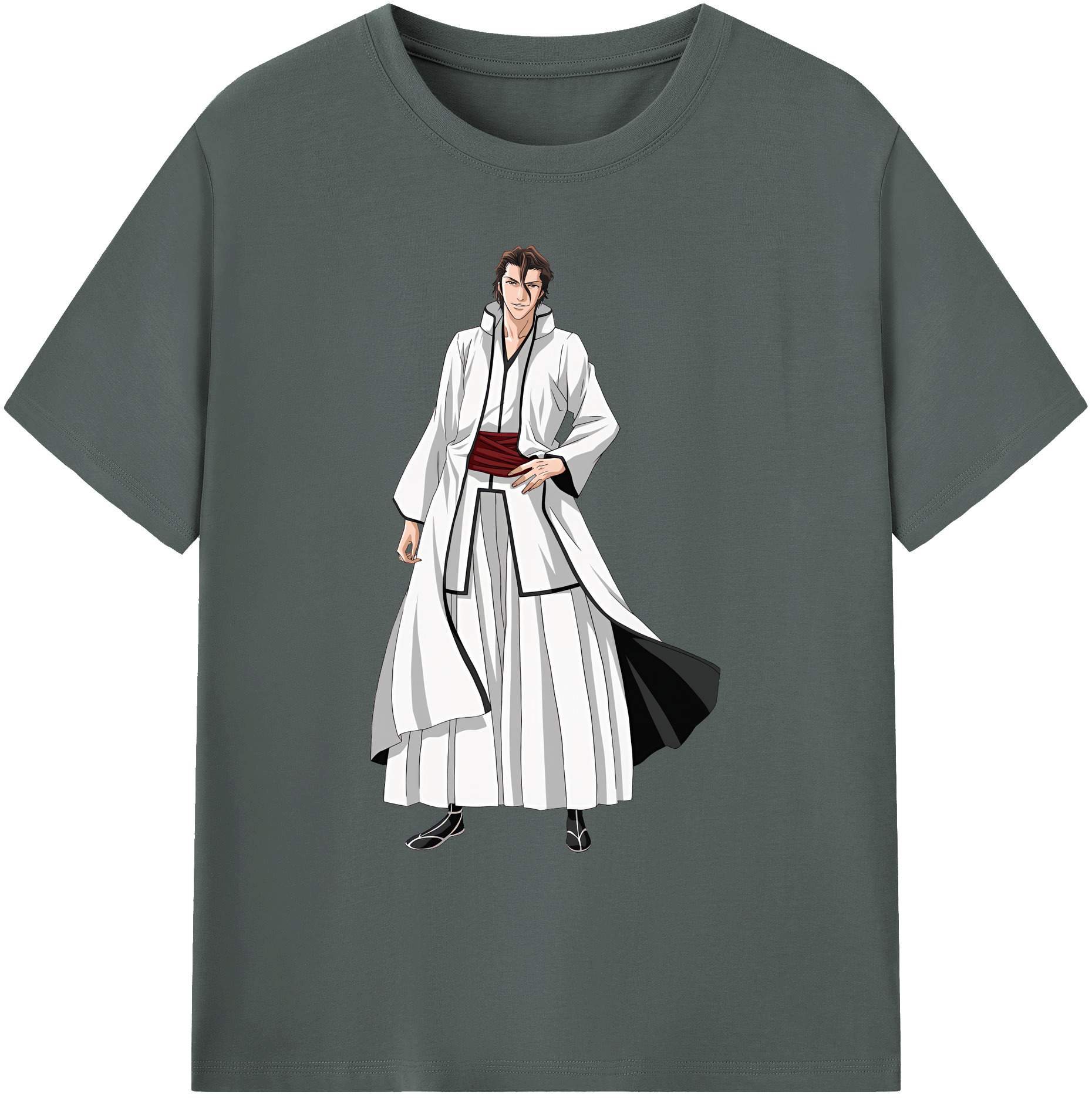（画像用） ブリーチ 藍染 惣右介（あいぜん そうすけ） BLEACH Aizen Sousuke 綿100％ メンズ半袖Tシャツ｜肌触りやわらか＆通気性